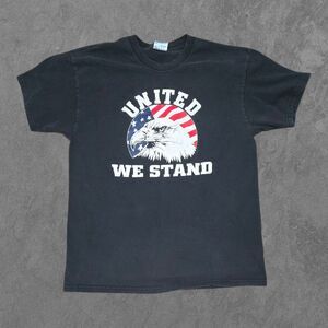 Vintage United We Stand Eagle Patriotic Shirt Large Faded